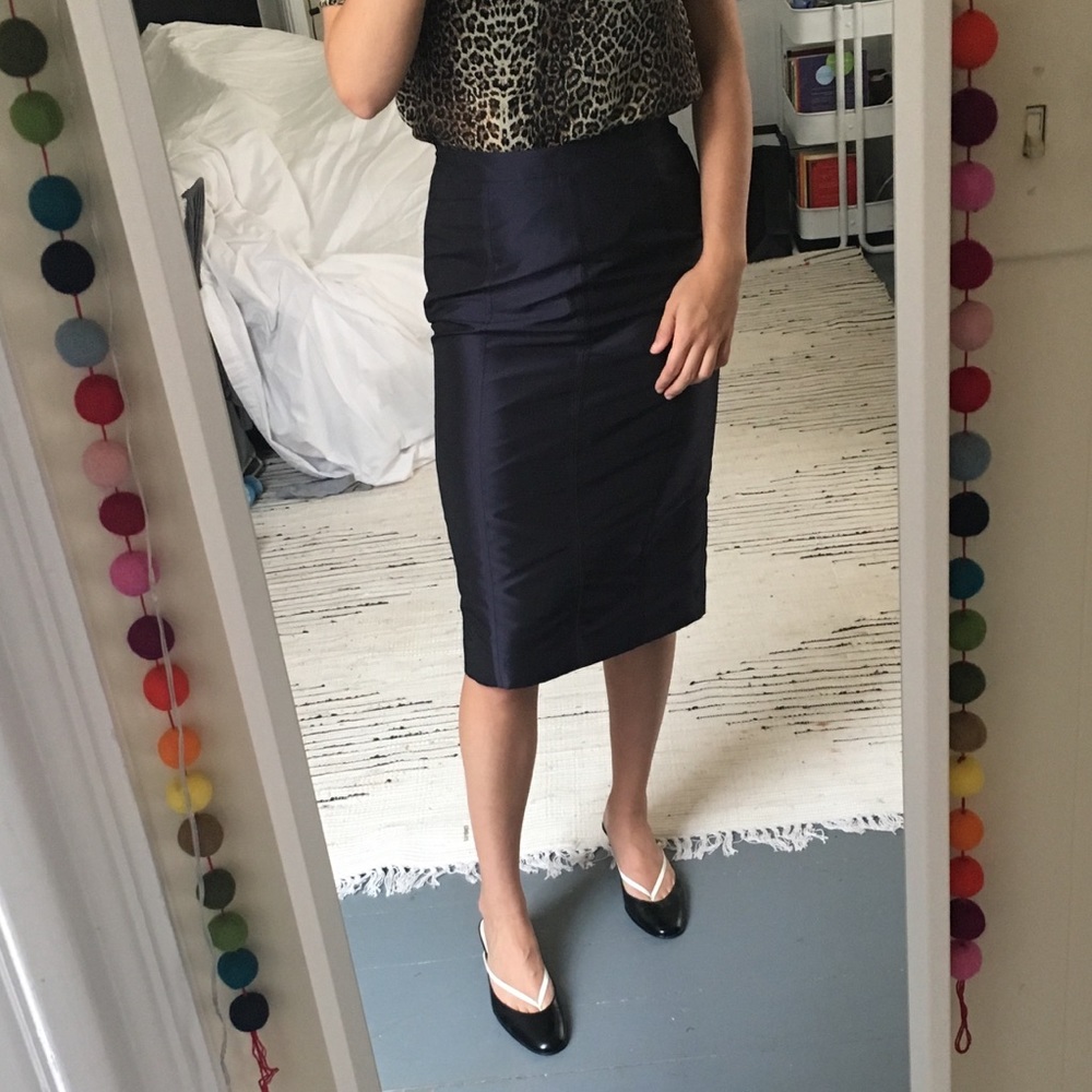 RENÉ LEZARD NAVY PENCIL SKIRT